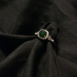 Created Emerald set in Sterling Silver